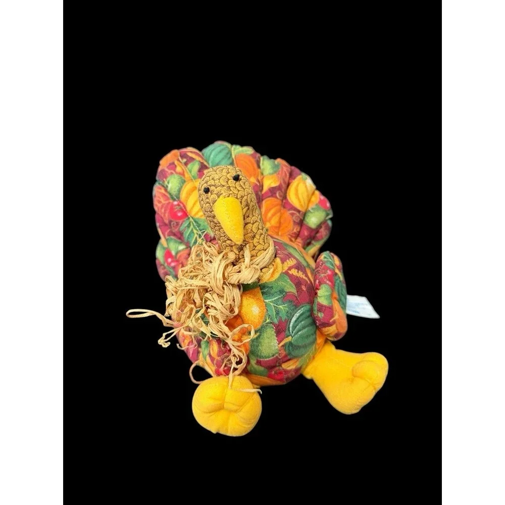 VTG Fall Harvest Turkey Shelf Sitter Fabric Decor Thanksgiving MTY International
